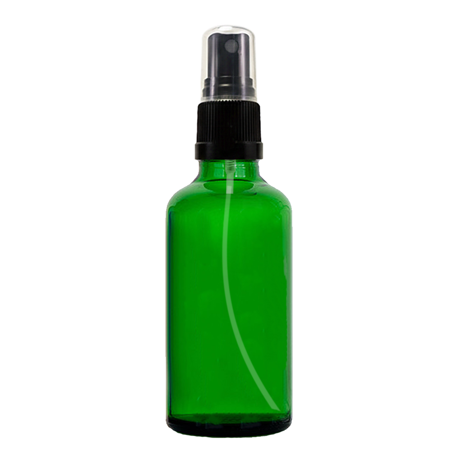 Green Glass Boston Dropper Bottles with Atomiser Mist Spray 18mm