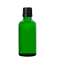 Green Glass Boston Dropper Bottles 18mm With Atomiser Spray / Lotion Pump / Glass Pipette / Dropper Insert