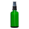 Green Glass Boston Dropper Bottles with Lotion Pump 18mm