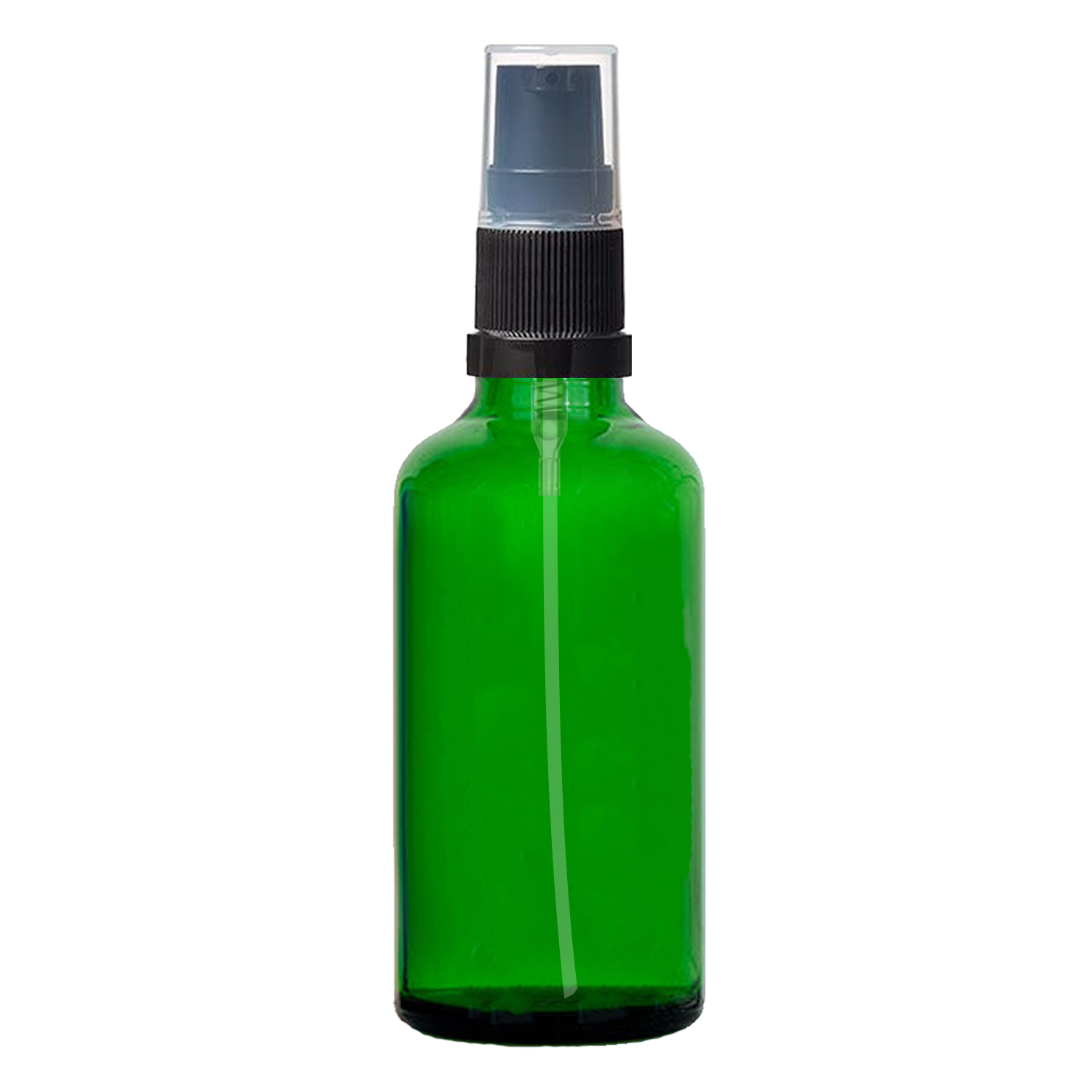 Green Glass Boston Dropper Bottles with Lotion Pump 18mm